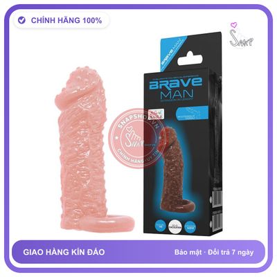 Bao Cao Su Đôn Dên Tăng Kích Thước Dương Vật Brave Man chính hãng - có gai nổi, hỗ trợ kéo dài, ôm sát cảm giác thật - giao hàng che tên kín đáo