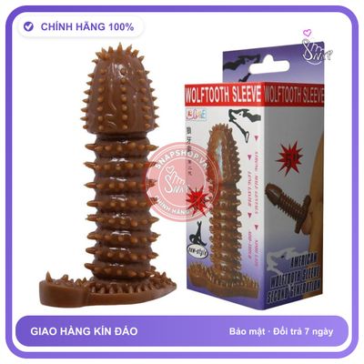 Bao Cao Su Đôn Dên Dẻo Nâu Hỏa Tiễn Wolftooth Sleeve chính hãng - có gai nổi, ôm sát cảm giác thật, chất liệu latex an toàn - giao hàng che tên kín đáo