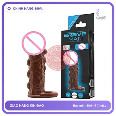 Bao Cao Su Đôn Dên Bi Brave Man Có Quai Đeo chính hãng - có gai nổi, hộp 1 cái, hỗ trợ kéo dài - giao hàng che tên kín đáo