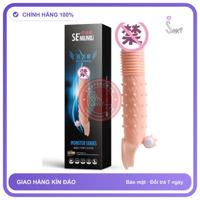 Bao Cao Su Đôn Dên Có Rung Size Nhỏ Niu Niu chính hãng - có gai nổi, ôm sát cảm giác thật, chất liệu latex an toàn - giao hàng che tên kín đáo