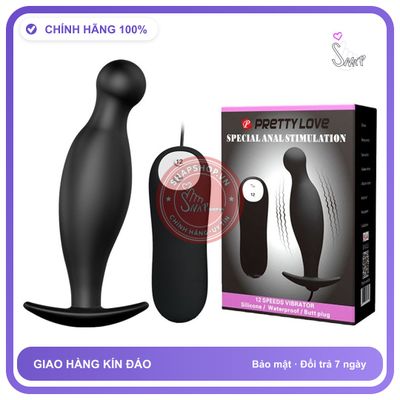Phích Cắm Hậu Môn Pretty Love Rung 12 Chế Độ chính hãng - 12 chế độ rung, chất liệu an toàn cho da, dễ vệ sinh - giao hàng che tên kín đáo