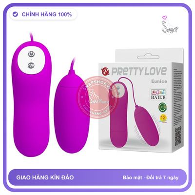 Trứng Rung 12 Chế Độ Cao Cấp Pretty Love Eunice chính hãng - 12 chế độ rung, silicone mềm mại, chất liệu an toàn cho da - giao hàng che tên kín đáo
