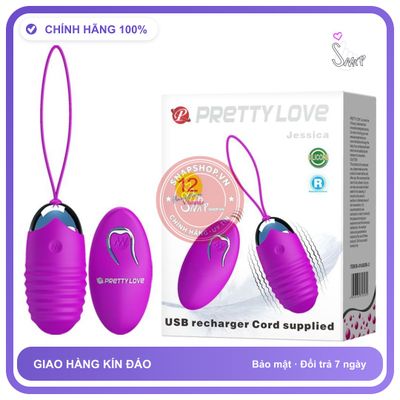 Trứng Rung Pretty Love Jessica chính hãng - sạc USB, rung êm không tiếng động, chất liệu an toàn cho da - giao hàng che tên kín đáo