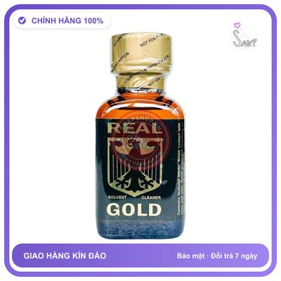 Poppers Real Gold Usa 30ml chính hãng - chai 30ml, hương dịu không nồng, hàng chuẩn nhập khẩu - giao hàng che tên kín đáo