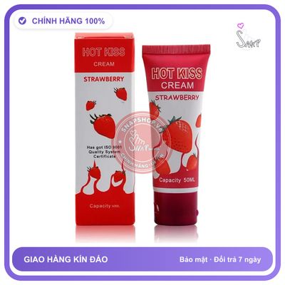 Gel Bôi Trơn Hotkiss Strawberry Flavor Lubricant Hương Dâu chính hãng - gốc nước không dính rít, dung tích 50ml, dịu nhẹ an toàn - giao hàng che tên kín đáo