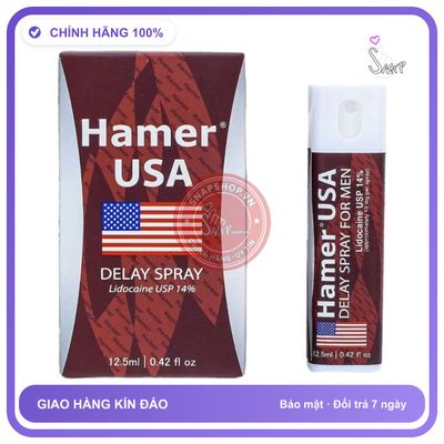 Chai Xịt Hamer USA Delay Spray For Men Chống Xuất Tinh Sớm Mỹ, 12,5ml chính hãng - kéo dài thời gian, chiết xuất thảo dược, 12ml - giao hàng che tên kín đáo