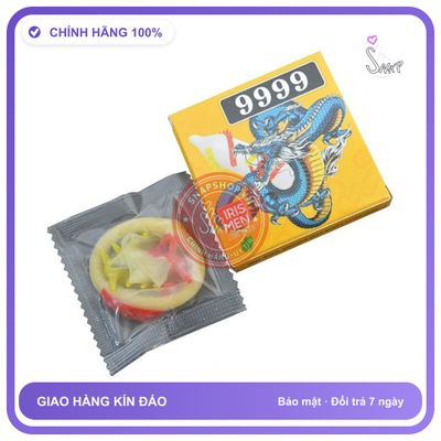 Bao Cao Su Iris Men 9999 Siêu Gai Kích chính hãng - có gai nổi, hộp 2 cái, ôm sát cảm giác thật - giao hàng che tên kín đáo