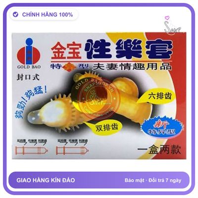 Bao Cao Su Gold Bao Gai Hộp 2 Cái chính hãng - có gai nổi, có hương thơm, ôm sát cảm giác thật - giao hàng che tên kín đáo