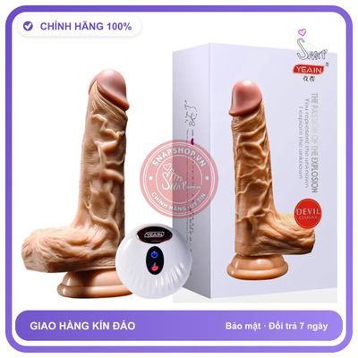 Dương Vật Giả YEAIN Devil Sưởi Ấm 40 Độ chính hãng - sạc USB, điều khiển từ xa, đế hít tường - giao hàng che tên kín đáo
