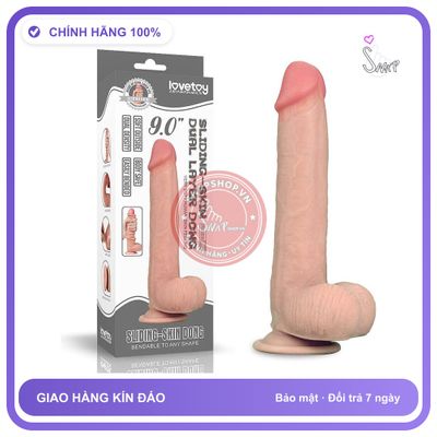 Dương Vật Giả Dildo Lovetoy 9.0″ Sliding Skin Dual Màu da chính hãng - chống nước, chất liệu an toàn cho da, dễ vệ sinh - giao hàng che tên kín đáo