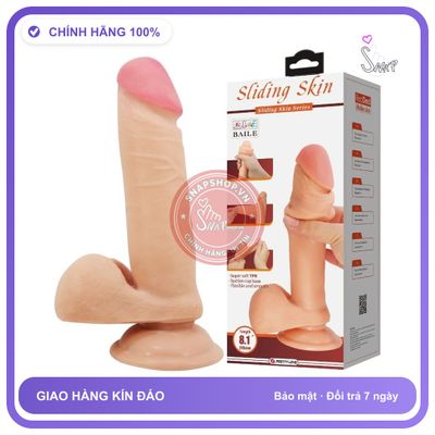 Dương Vật Giả Baile Sliding Skin Series 8.1″/20.57cm Flesh chính hãng - silicone mềm mại, chất liệu an toàn cho da, dễ vệ sinh - giao hàng che tên kín đáo