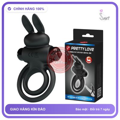 Vòng Rung Tai Thỏ Prettylove 10 Kiểu Rung 2 chính hãng - 10 chế độ rung, chống nước, silicone mềm mại - giao hàng che tên kín đáo