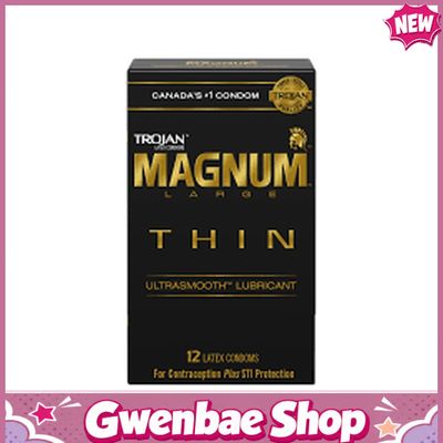 Trojan Magnum Thin - Bao cao su size lớn siêu mỏng, hộp 12 cái