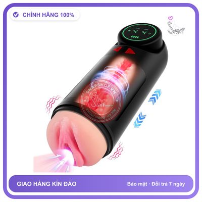 Máy Spaceman Rung Hút hút và mút cực mạnh Như chính hãng - 4 chế độ rung, rung nhấp chuyển động đẩy tới và lui tự động, có sưởi ấm - giao hàng che tên kín đáo