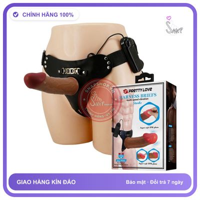 Dương Vật Giả Dây Đeo Prettylove Harness Briefs Multi Speed Vibration Starks chính hãng - silicone mềm mại, chất liệu an toàn cho da, dễ vệ sinh - giao hàng che tên kín đáo