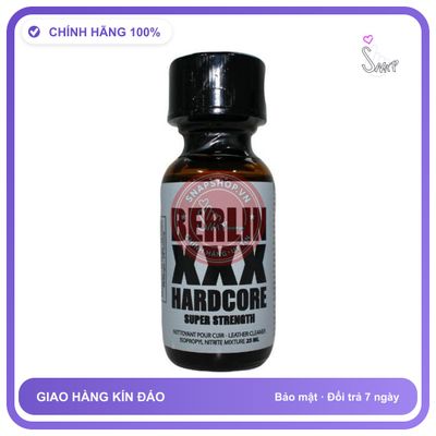 Popper Berlin XXX Hardcore Aroma Chai 25ml Siêu Mạnh chính hãng - hương dịu không nồng, hàng chuẩn nhập khẩu, nắp kín không bay hơi - giao hàng che tên kín đáo
