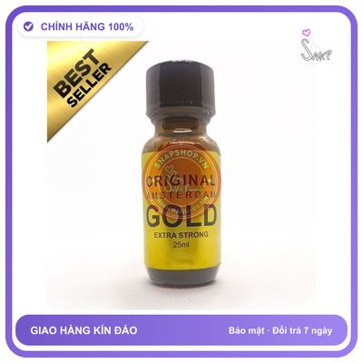 Popper Amsterdam Gold Chai 25ml chính hãng - hương dịu không nồng, dòng mạnh, hàng chuẩn nhập khẩu - giao hàng che tên kín đáo
