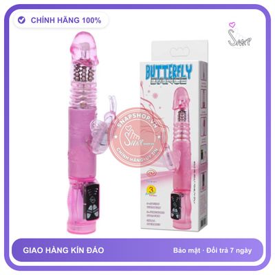 Dương Vật Giả Butterfly Dance Sự Lựa Chọn Hoàn chính hãng - 3 chế độ rung, rung nhấp chuyển động đẩy tới và lui tự động, silicone y tế - giao hàng che tên kín đáo