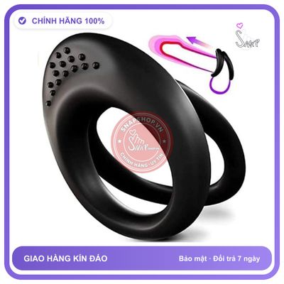 Vòng Đeo Dương Vật Đen Có Gai Rung chính hãng - silicone mềm mại, chất liệu an toàn cho da, dễ vệ sinh - giao hàng che tên kín đáo