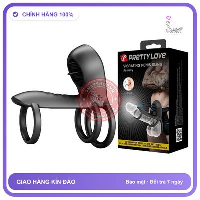 Vòng Rung Đeo Dương Vật Prettylove Sling chính hãng - 12 chế độ rung, silicone mềm mại, chất liệu an toàn cho da - giao hàng che tên kín đáo