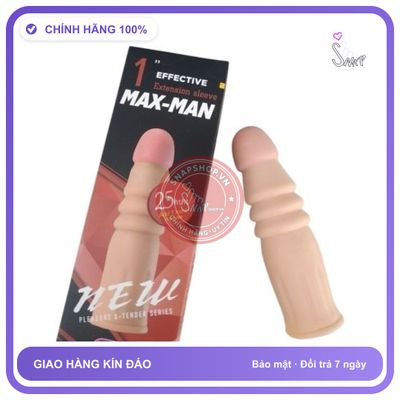 Bao Cao Su Đôn Dên Silicone Cao Cấp Max man Lò Xo Dài Thêm 2.5cm Dành Cho Nam chính hãng - ôm sát cảm giác thật, chất liệu latex an toàn, hàng nhập khẩu - giao hàng che tên kín đáo