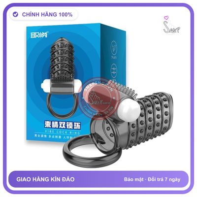 Bao Đôn Dên Khúc Giữa Có Rung Kích Thích chính hãng - có gai nổi, ôm sát cảm giác thật, chất liệu latex an toàn - giao hàng che tên kín đáo