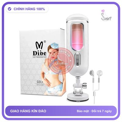 Âm Đạo Giả Dibe Golf Gắng Tường rung nhấp chuyển động đẩy tới và lui Tự Động chính hãng - sạc USB, đế hít tường, silicone y tế - giao hàng che tên kín đáo