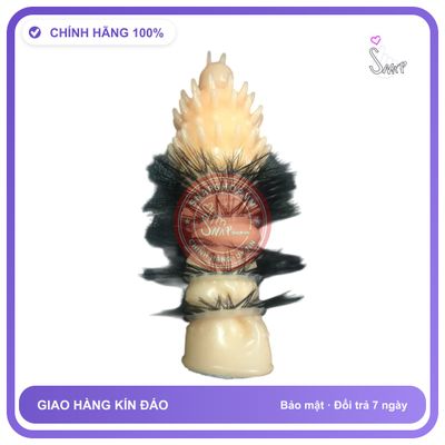 Bao Cao Su Đôn Dên Gai Mắt Cừu Lông Cao Cấp chính hãng - có gai nổi, hộp 1 cái, ôm sát cảm giác thật - giao hàng che tên kín đáo