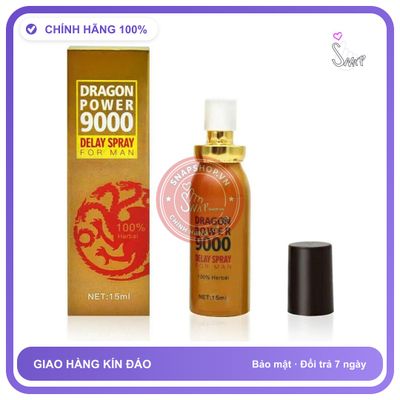 Chai Xịt Dragon Power 9000 - Kéo Dài Thời Gian - 15ml chính hãng - thấm nhanh không nhờn rít, dùng trước khi quan hệ, nhỏ gọn dễ mang theo - giao hàng che tên kín đáo