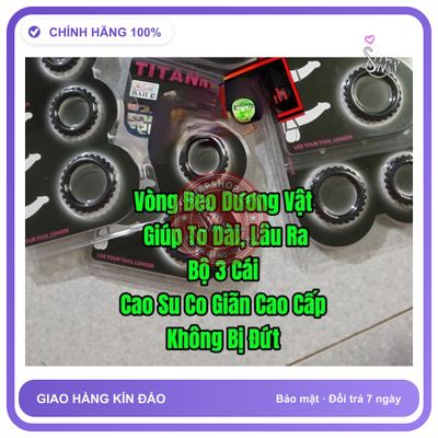 Đồ chơi người lớn TITAN Sale Vòng Đeo Dương Vật Bộ 3 Cái,Hàng Chính Hãng, Bền Bỉ, Không Bị Đứt