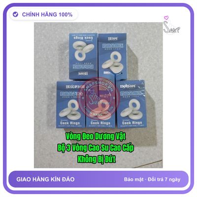Đồ chơi người lớn Guli Hàng Chính Hãng Vòng Đeo Dương Vật Bộ 3 Cái, Cao Su Co Giãn Tốt, Bền Bỉ, tái sử dụng lâu dài