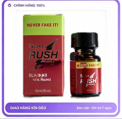 Chai hít tăng khoái cảm Popper Super Rush 10ml Shop Chính Hãng Popper 10ml USA, Dòng Mạnh, Phê Lâu, Ko Bỏng Mũi