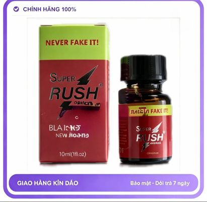 Chai hít tăng khoái cảm Popper Super Rush 10ml Popper Rush 10ml USA, Hàng Chính Hãng, Dòng Mạnh Phê Lâu Cho Ng Lờn Lâu Năm