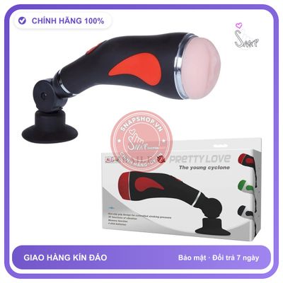 Máy Young Cyclone Có Rung Dán Tường chính hãng - đế hít tường, silicone mềm, chất liệu an toàn cho da - giao hàng che tên kín hàng có sẵn