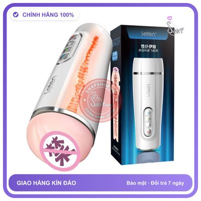 Âm Đạo Giả Leten Intelligent Vagina Cup 4D chính hãng - 10 chế độ rung, sạc USB, silicone mềm - giao hàng che tên kín hàng có sẵn