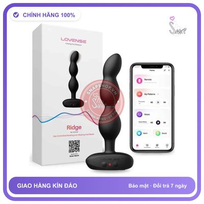 Lovense Ridge Rung Ngoáy Kích Thích Hậu Môn Kết chính hãng - 7 chế độ rung, rung êm không tiếng động, silicone mềm mại - giao hàng che tên kín đáo