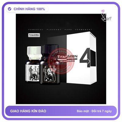 Popper 4P TitanMen Black White chính hãng - chai 10ml, hàng chuẩn nhập khẩu, nắp kín không bay hơi - giao hàng che tên kín đáo
