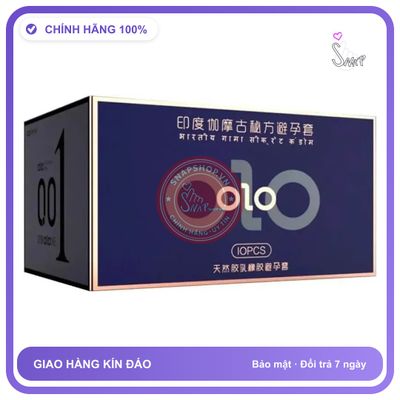 Bao Cao Su OLO 0.01 Xanh - Siêu Mỏng, Hộp 10 Cái chính hãng - hỗ trợ kéo dài, có hương thơm, ôm sát cảm giác thật - giao hàng che tên kín đáo