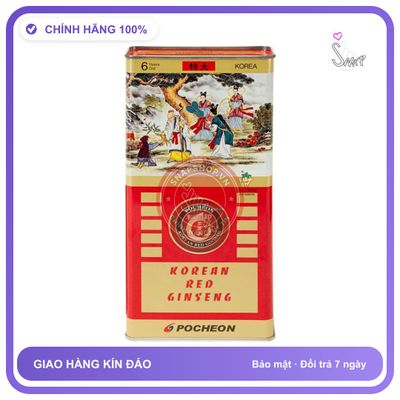 Hồng sâm khô Hàn Quốc POCHEON hộp thiếc 37,5g 3 củ chính hãng - trọng lượng 5g, hàng nhập khẩu, hàng chuẩn nguồn gốc rõ ràng - giao hàng che tên kín đáo