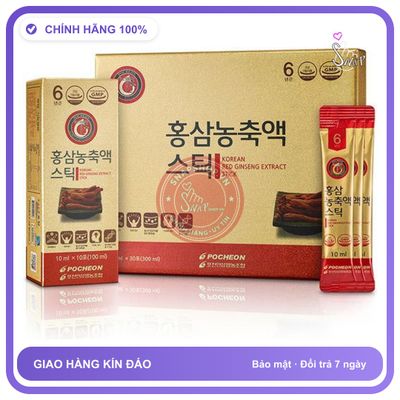 Cao hồng sâm Hàn Quốc POCHEON Extract Stick 10ml * 30 gói chính hãng - trọng lượng 30g, hàng nhập khẩu, hàng chuẩn nguồn gốc rõ ràng - giao hàng che tên kín đáo