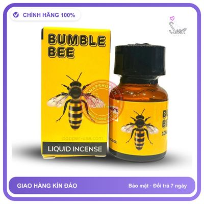 Popper Bumble Bee Con Ong – Cực Mạnh, Cực ướng 10ml chính hãng - chai 10ml, hương dịu không nồng, dòng mạnh - giao hàng che tên kín đáo