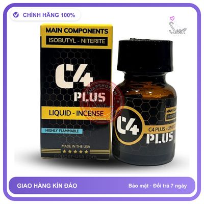 Popper C4 Plus Vàng 10ml Huyền Thoại Mẫu Mới chính hãng - chai 10ml, hương dịu không nồng, hàng chuẩn nhập khẩu - giao hàng che tên kín đáo