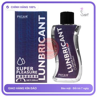 Gel Bôi Trơn Gốc Nước Mượt Mịn Phyair Super Pleasure Chai 200ml chính hãng - gốc nước không dính rít, dung tích 200ml, dịu nhẹ an toàn cho da - giao hàng che tên kín đáo