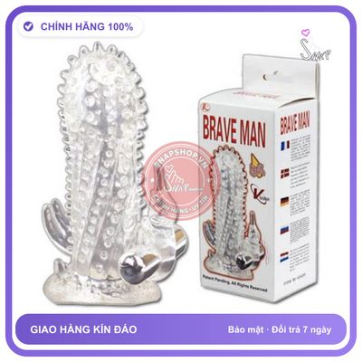 Bao Cao Su Đôn Dên Brave Man Gai Rung Gốc chính hãng - có gai nổi, hỗ trợ kéo dài, ôm sát cảm giác thật - giao hàng che tên kín đáo