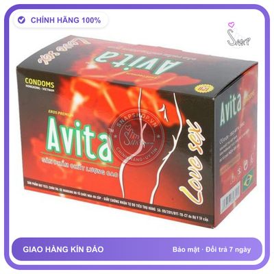 Bao Cao Su Avita Hộp 120 Cái chính hãng - hỗ trợ kéo dài, ôm sát cảm giác thật, chất liệu latex an toàn - giao hàng che tên kín đáo