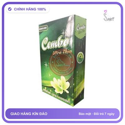 Bao Cao Su Combo Ultra Thin Trơn Mỏng chính hãng - siêu mỏng 0.04mm, nhiều gel bôi trơn, hộp 10 cái - giao hàng che tên kín đáo