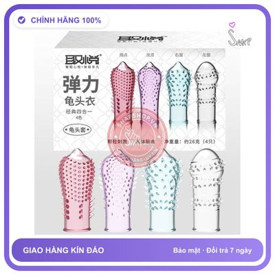Bao Cao Su Đôn Dên Ngón Tay Aichao Bộ 4 Chiếc chính hãng - ôm sát cảm giác thật, chất liệu latex an toàn, hàng nhập khẩu - giao hàng che tên kín đáo