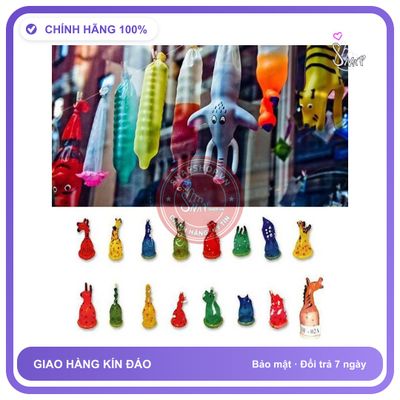 Bao Cao Su Đầu Thú 12 Con Giáp Ngộ Ngĩnh chính hãng - ôm sát cảm giác thật, chất liệu latex an toàn, hàng nhập khẩu - giao hàng che tên kín đáo