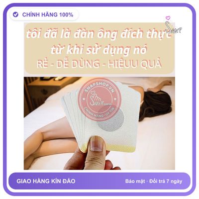 Miếng Dán Kéo Dài Thời Gian chính hãng - thấm nhanh không nhờn rít, dùng trước khi quan hệ, nhỏ gọn dễ mang theo - giao hàng che tên kín đáo