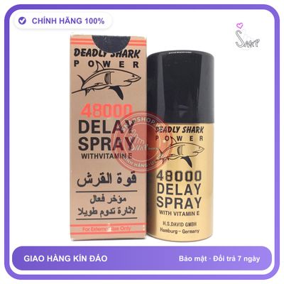 Chai Xịt Đức Deadly Shark 48000 – Kéo Dài 45ml chính hãng - kéo dài thời gian, thấm nhanh không nhờn rít, dùng trước khi quan hệ - giao hàng che tên kín đáo